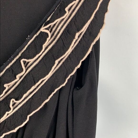 Max Studio black ruffled knit top - Picture 5 of 8